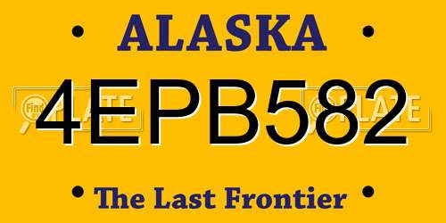 4EPB582 Alaska License Plate