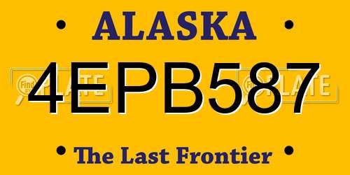4EPB587 Alaska License Plate