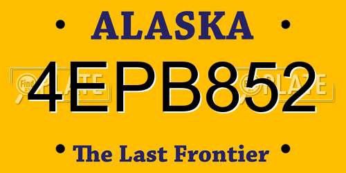4EPB852 Alaska License Plate