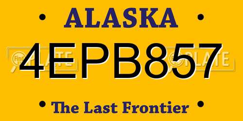 4EPB857 Alaska License Plate