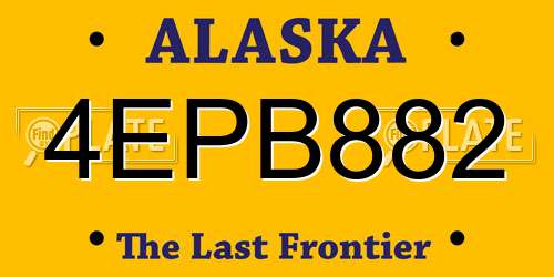 4EPB882 Alaska License Plate