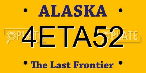 4ETA52 Alaska License Plate