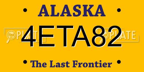 4ETA82 Alaska License Plate