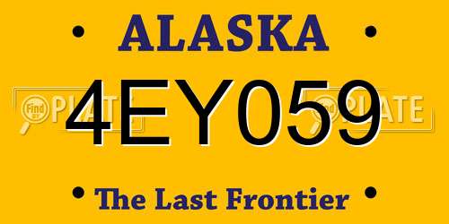 4EY059 Alaska License Plate
