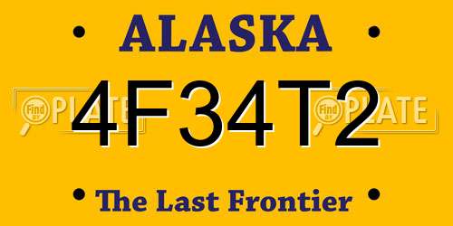 4F34T2 Alaska License Plate