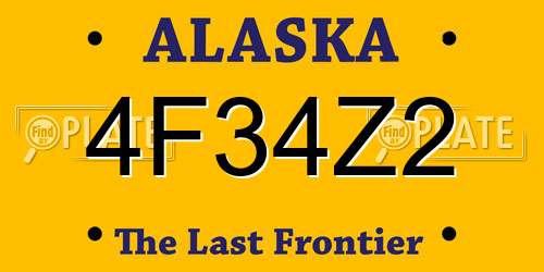 4F34Z2 Alaska License Plate
