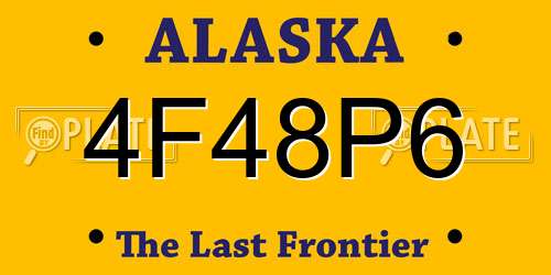 4F48P6 Alaska License Plate