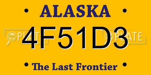 4F51D3 Alaska License Plate