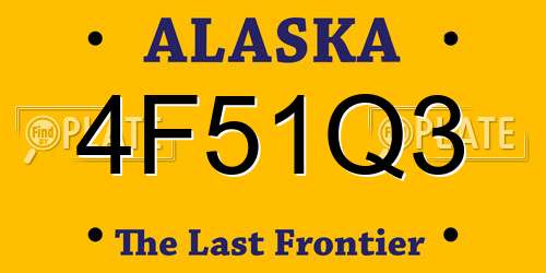 4F51Q3 Alaska License Plate