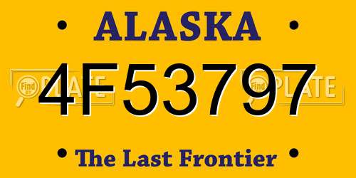 4F53797 Alaska License Plate