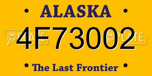 4F73002 Alaska License Plate