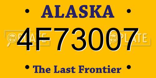 4F73007 Alaska License Plate