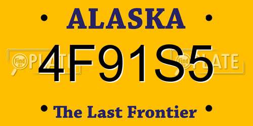 4F91S5 Alaska License Plate