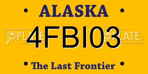 4FBI03 Alaska License Plate