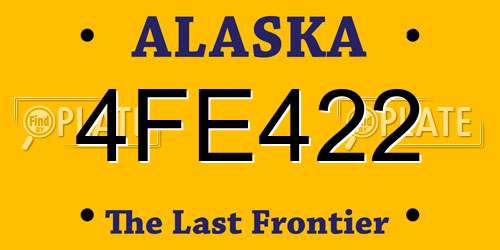4FE422 Alaska License Plate