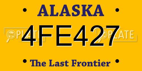 4FE427 Alaska License Plate