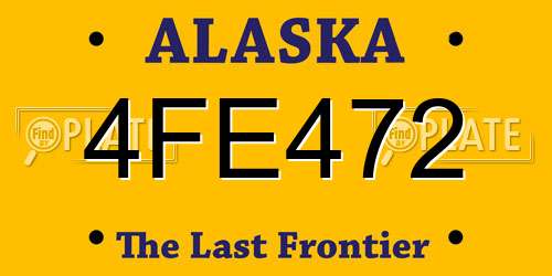 4FE472 Alaska License Plate