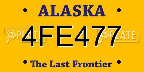 4FE477 Alaska License Plate