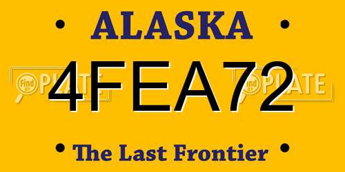 4FEA72 Alaska License Plate