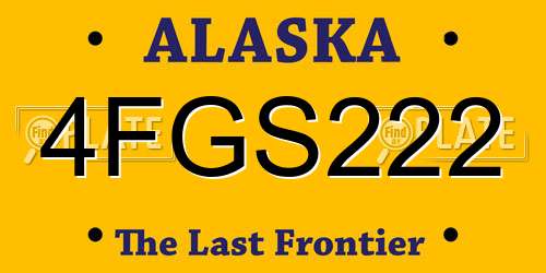 4FGS222 Alaska License Plate