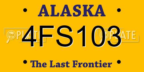 4FS103 Alaska License Plate