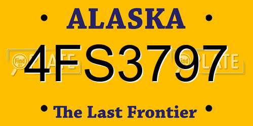 4FS3797 Alaska License Plate