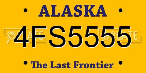 4FS5555 Alaska License Plate