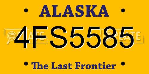 4FS5585 Alaska License Plate