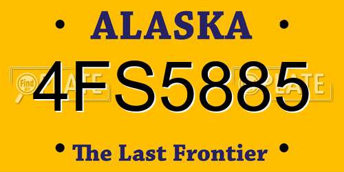 4FS5885 Alaska License Plate