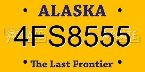 4FS8555 Alaska License Plate