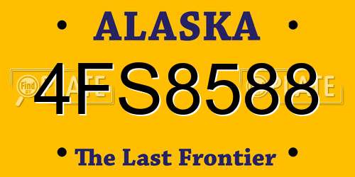 4FS8588 Alaska License Plate