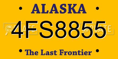 4FS8855 Alaska License Plate