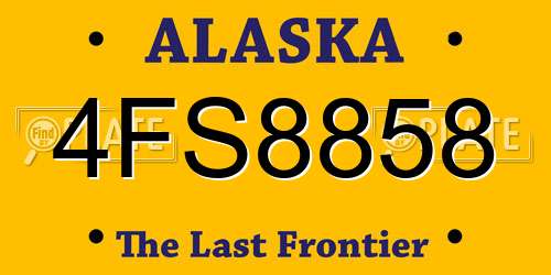 4FS8858 Alaska License Plate