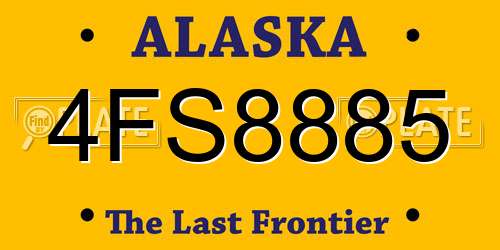 4FS8885 Alaska License Plate