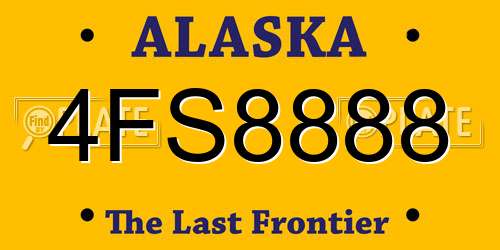 4FS8888 Alaska License Plate