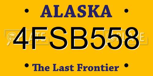 4FSB558 Alaska License Plate