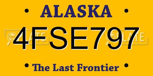 4FSE797 Alaska License Plate