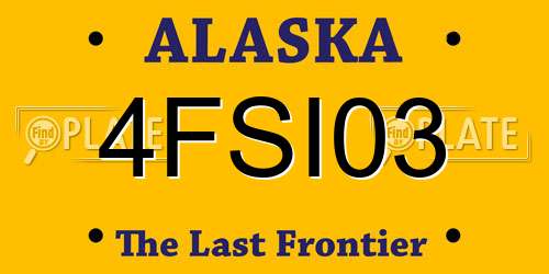 4FSI03 Alaska License Plate