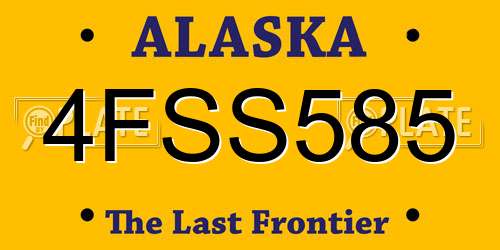 4FSS585 Alaska License Plate