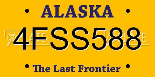 4FSS588 Alaska License Plate