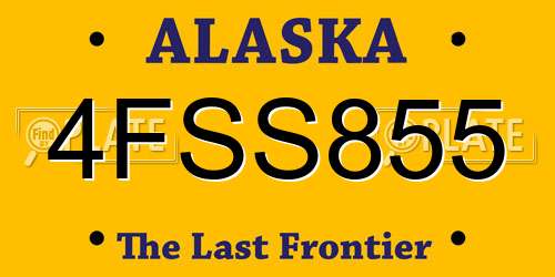 4FSS855 Alaska License Plate