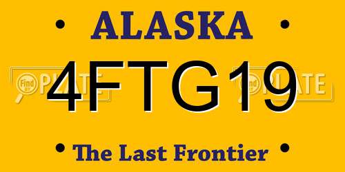 4FTG19 Alaska License Plate