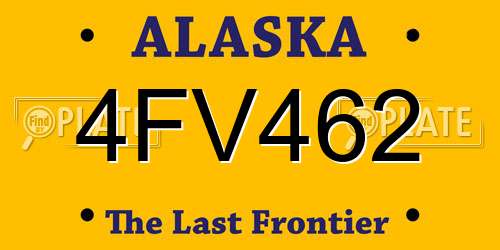 4FV462 Alaska License Plate