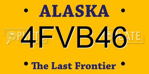 4FVB46 Alaska License Plate
