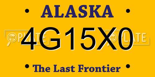 4G15X0 Alaska License Plate