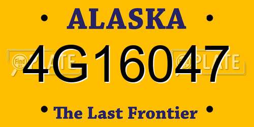 4G16047 Alaska License Plate