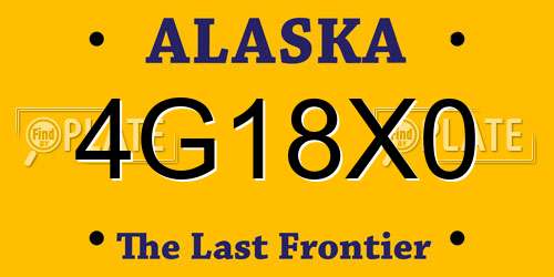 4G18X0 Alaska License Plate