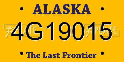 4G19015 Alaska License Plate