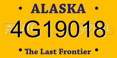 4G19018 Alaska License Plate