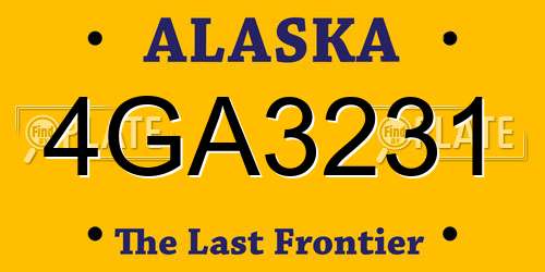 4GA3231 Alaska License Plate